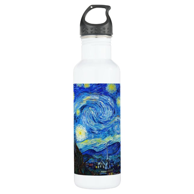 Cool Starry Night Vincent Van Gogh Gemälde Trinkflasche (Vorderseite)