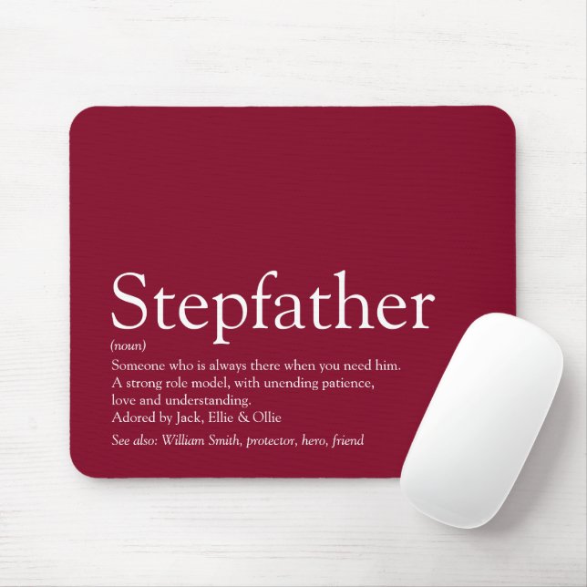 Cool Stepfather, Stepdad Definition Spaß Burgund Mousepad (Mit Mouse)