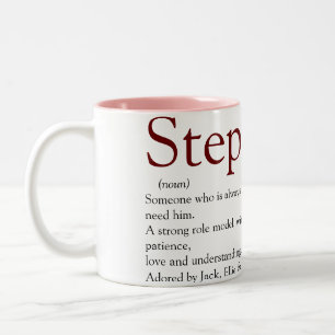 Cool Stepfather, Stepdad Definition Spaß grau pink Zweifarbige Tasse
