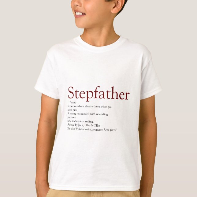 Cool Stepfather, Stepdad Definition Spaß Graue Kin T-Shirt (Vorderseite)