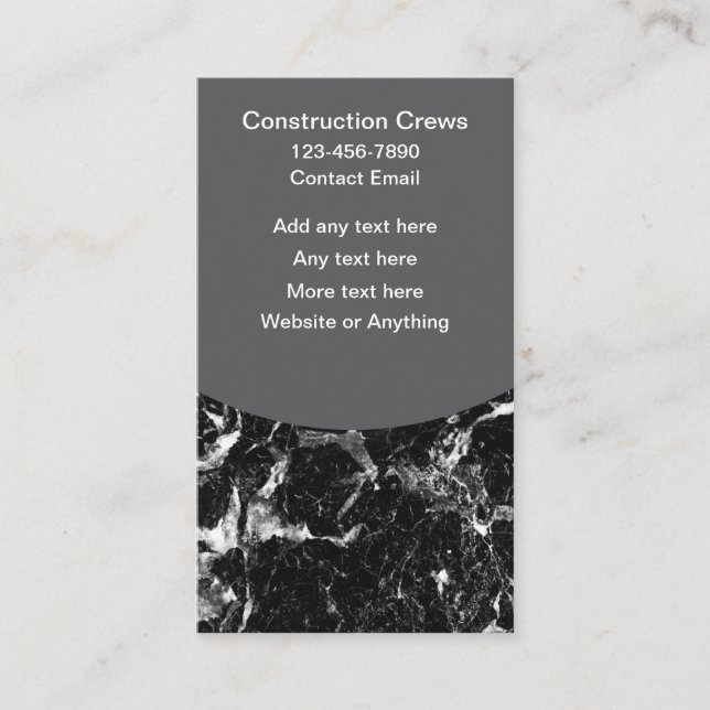 Cool Stone Look Vertical Business Cards Visitenkarte (Vorderseite)