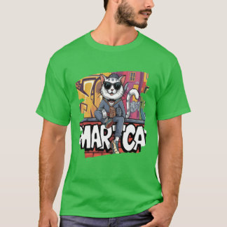 Cool Street Cat Hip Hop Graffiti Urban Style Cat D T-Shirt