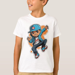 Cool Street Style Boy Cartoon-Zeichenketten-Aufkle T-Shirt