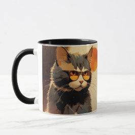 Cool Streetwear Graffiti Cat with Sunglasses Tasse