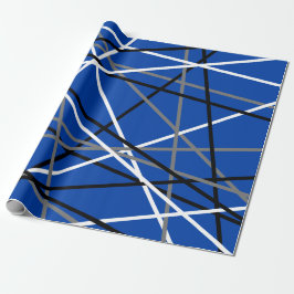 Cool Stripte Gitarre Blau Grau Schwarz Geschenkpapier