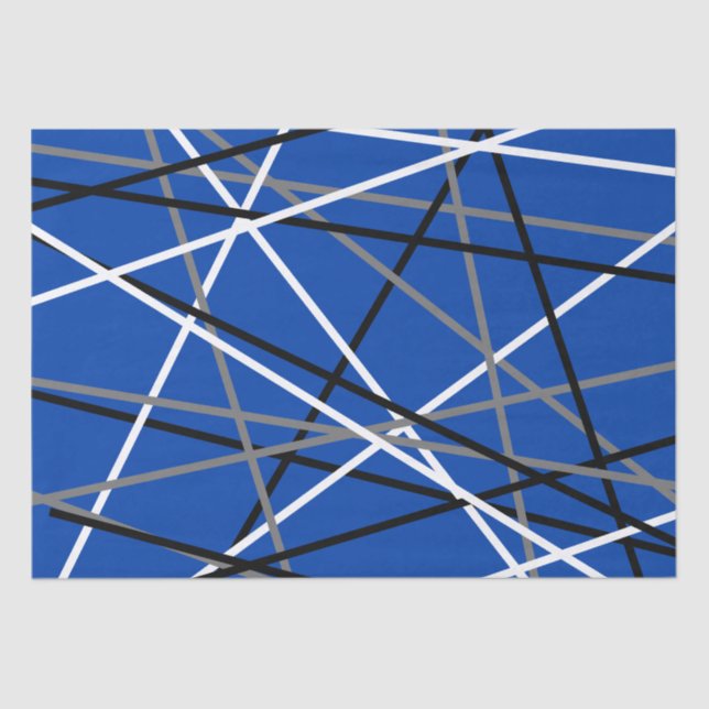 Cool Stripte Gitarre Blau Grau Schwarz Seidenpapier (Vorderseite)