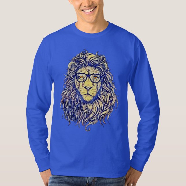 Cool Stylish Hipster Lion T - Shirt (Vorderseite)