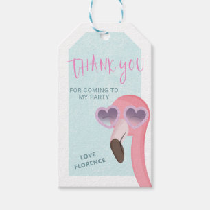 Cool Summer Flamingo Heart Sunnies Favor Tag Geschenkanhänger