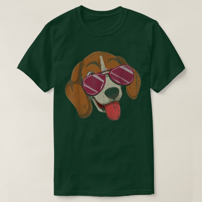 Cool Sunglasses Dog Lover Pet Owner Dog Owner Beag T-Shirt (Design vorne)