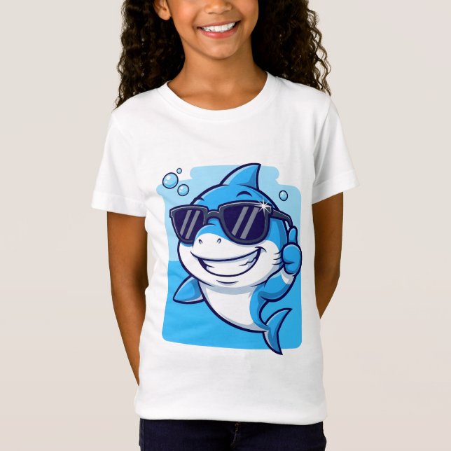 Cool Sunglasses Shark Thumbs‑Up Art T-Shirt (Vorderseite)