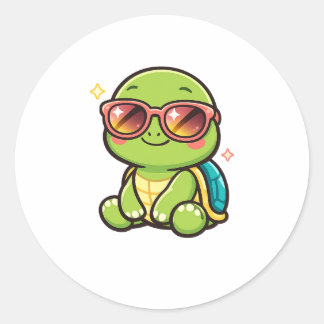 Cool Sunglasses Vibes Runder Aufkleber