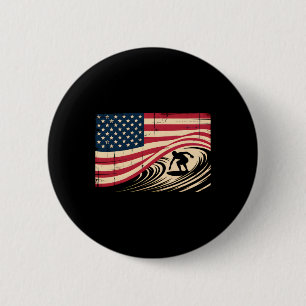 Cool Surfing für Männer Frauen 4. Juli Amerikanisc Button