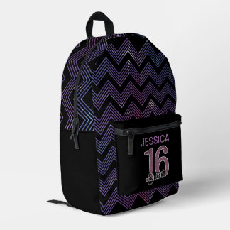 Cool Sweet 16 mit Lila ZigZag Muster Bedruckter Rucksack