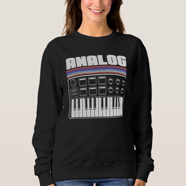 Cool Synthesizer Analog Acid Machine Nerd Synth 80 Sweatshirt (Vorderseite)