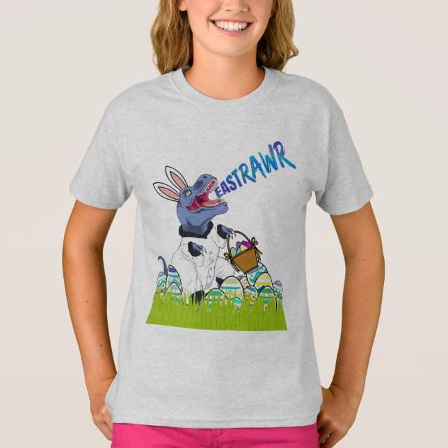 Cool T Rex Osterkorb Dinosaur Kinder Shirt Geschen (Vorderseite)