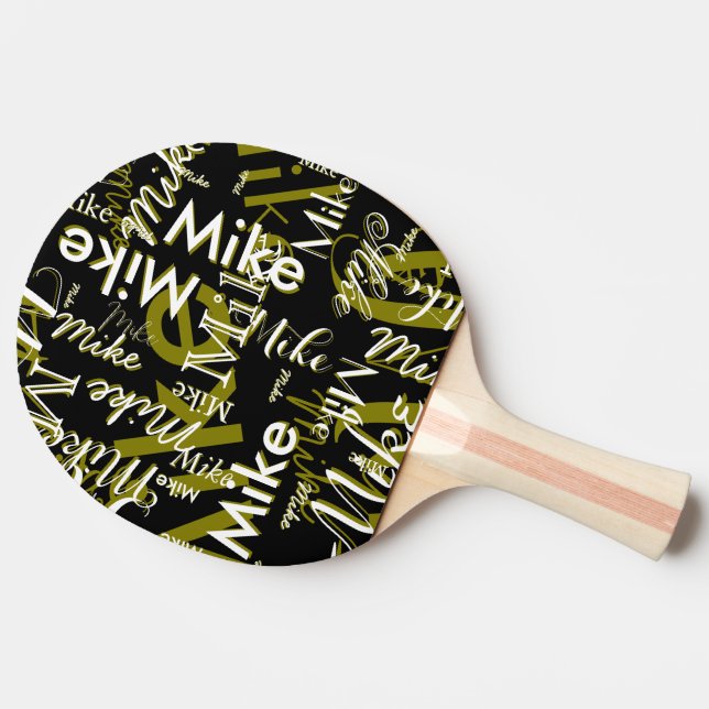 Cool Table-Tennis-Paddle with Name black Tischtennis Schläger (Seitenansicht)