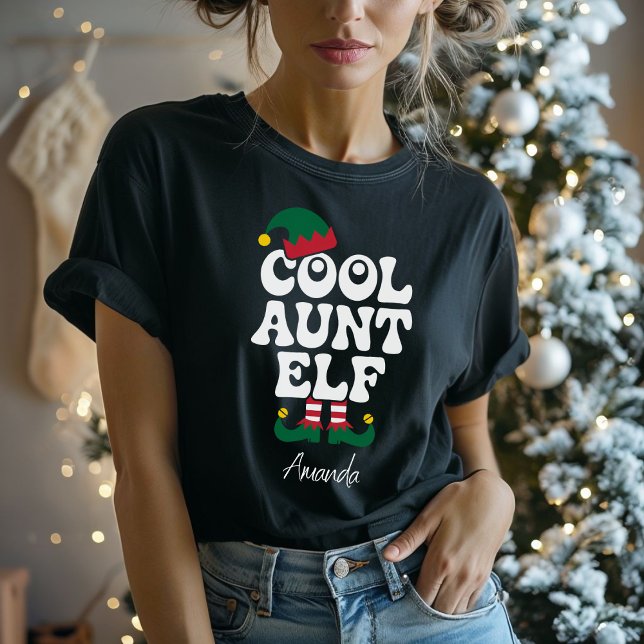 Cool Tante Elf Funny Elf Weihnachtsgeschenk zusamm T-Shirt (Von Creator hochgeladen)