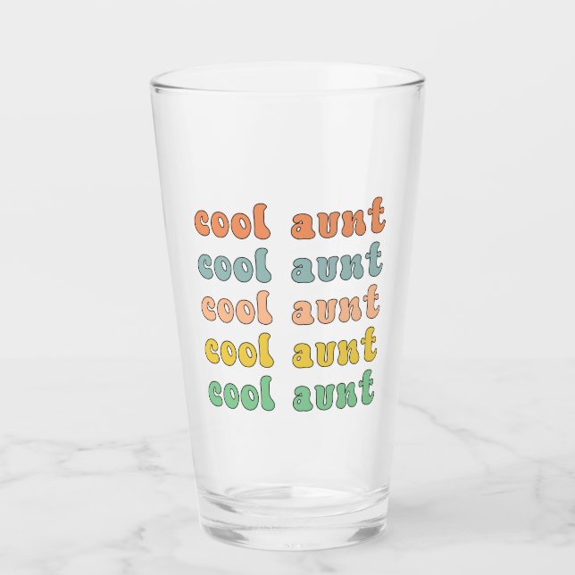 Cool Tante Modernes Retro Niedliche Geschenke für  Glas (Vorderseite)