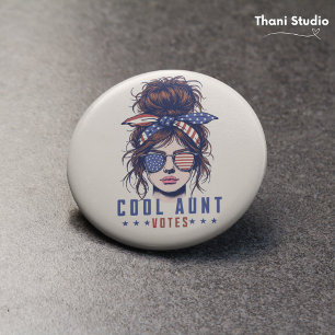 Cool Tante Wählt Vintage Unordentliche Haare Lady  Button