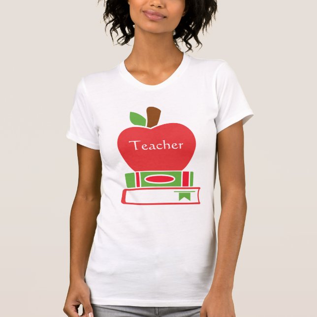 Cool Teacher Red Apple Books T-Shirt (Vorderseite)