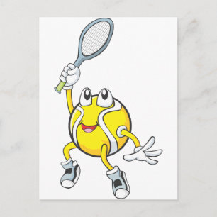 Cool Tennis Ball Holding Racquet Postkarte