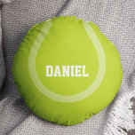Cool Tennis Ball Rundes Kissen<br><div class="desc">Das personalisierte Sportdesign ist die perfekte Ergänzung zu jedem Baby-Kinderzimmer,  Kinderzimmer,  Teenagerzimmer,  Studentenwohnheim,  etc.</div>