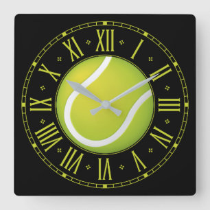 Cool Tennis ball Time for Sports Quadratische Wanduhr