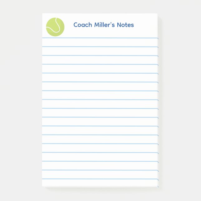 Cool Tennis Coach Lined Custom Post-it Klebezettel (Vorderseite)