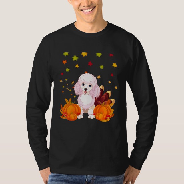 Cool Thanksgiving Poodle Turkey Costume Fall Autum T-Shirt (Vorderseite)