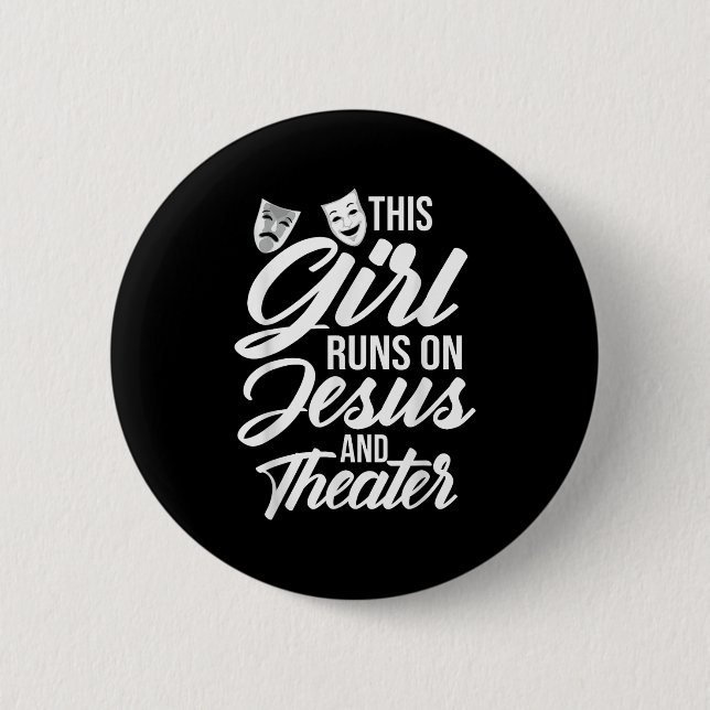 Cool Theater Art For Women Girls Musical Broadway  Button (Vorderseite)