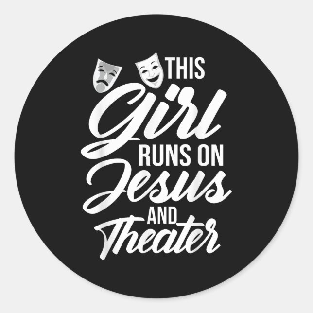 Cool Theater Art For Women Girls Musical Broadway  Runder Aufkleber (Vorderseite)
