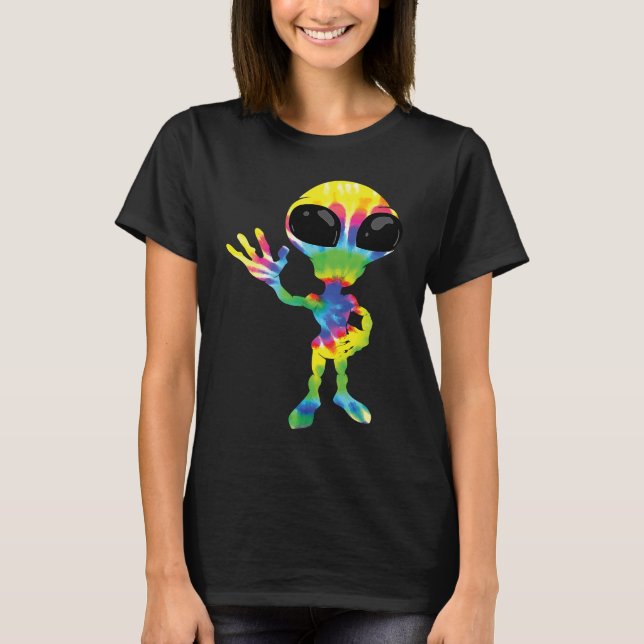 Cool Tie Dye Alien   Dyed Extraterrestrial T-Shirt (Vorderseite)