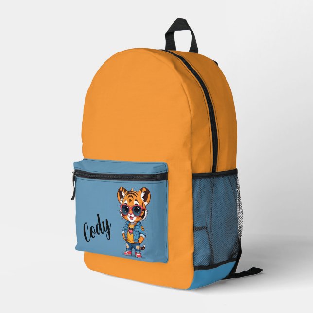 Cool Tiger Personalisiert Bedruckter Rucksack (Rückseitige Ecke Rechts)
