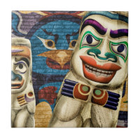 Cool Tiki Totems Art Poster Keramik Tile