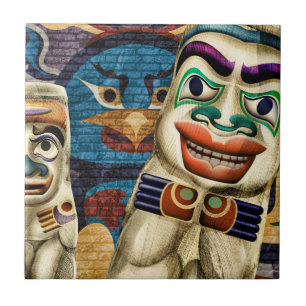 Cool Tiki Totems Art Poster Keramik Tile Fliese