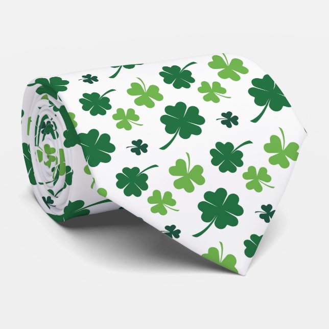 Cool tiled four leaf clovers shamrocks pattern  krawatte (Gerollt)