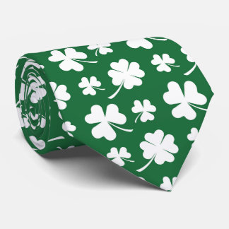 Cool tiled four leaf clovers shamrocks pattern  krawatte