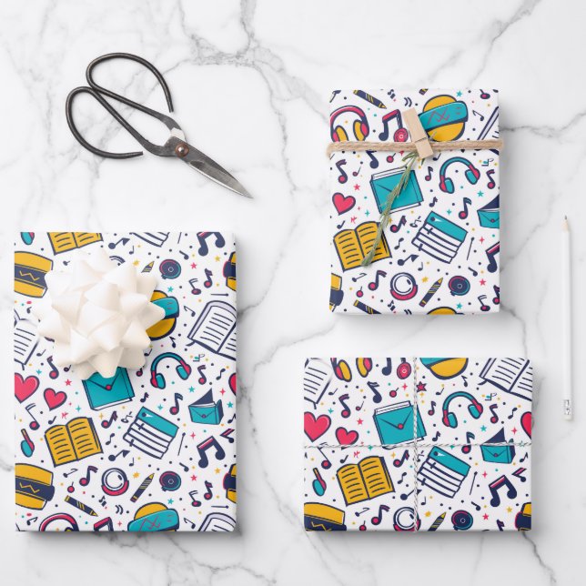 Cool tiled School pattern  Geschenkpapier Set (Vorderseite)