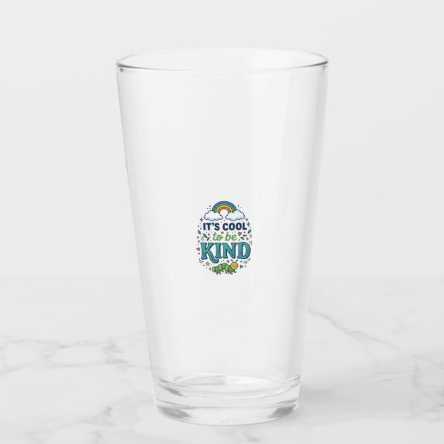 Cool To Be Kind Regenbogen-Raupe-Shirt-Design_1 Glas (Vorderseite)