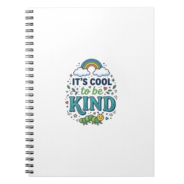 Cool To Be Kind Regenbogen-Raupe-Shirt-Design_1 Notizblock (Vorderseite)