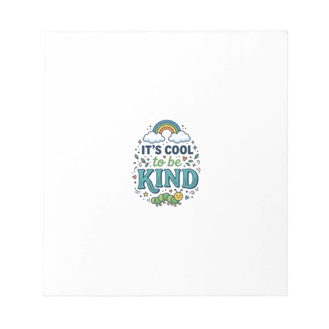 Cool To Be Kind Regenbogen-Raupe-Shirt-Design_1 Notizblock (Vorderseite)