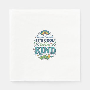 Cool To Be Kind Regenbogen-Raupe-Shirt-Design_1 Serviette