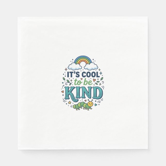 Cool To Be Kind Regenbogen-Raupe-Shirt-Design_1 Serviette (Vorderseite)