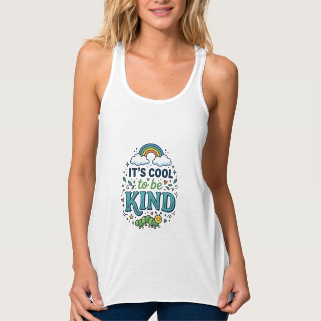Cool To Be Kind Regenbogen-Raupe-Shirt-Design_1 Tank Top (Vorderseite)