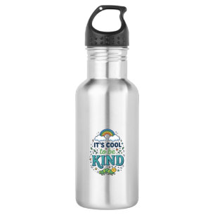 Cool To Be Kind Regenbogen-Raupen-Shirt-Design_1 Edelstahlflasche