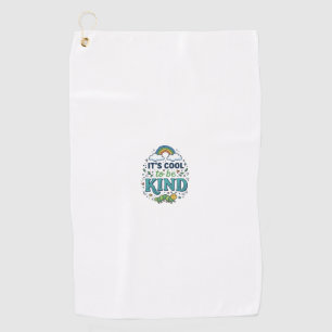 Cool To Be Kind Regenbogen-Raupen-Shirt-Design_1 Golfhandtuch