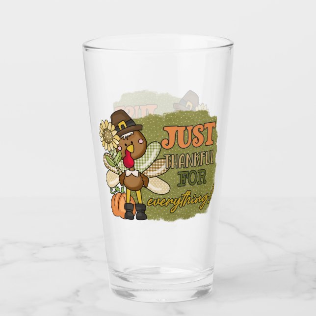 Cool Toller Erntedank Holiday Trukey Glas (Vorderseite)