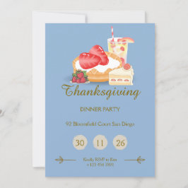 Cool Tone Thanksgiving-Einladung | Abendessen-Part Einladung