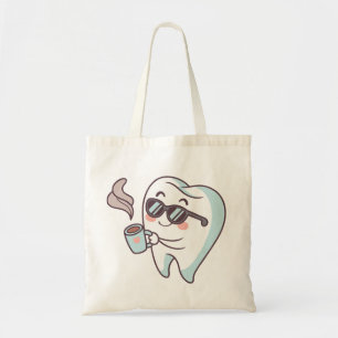 Cool Tooth Cartoon Tote Bag - Fun Dental Design Tragetasche