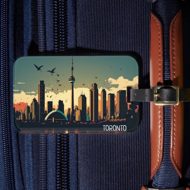 Cool Toronto Canada Skyline Gepäckanhänger (Vorderseite Insitu 4)